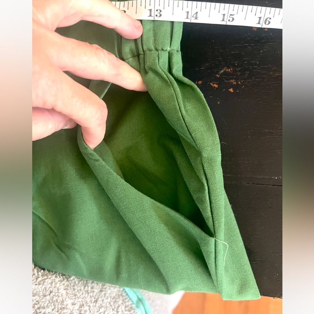 Kourt, Emerald Green Pull-On Wide Leg Pants Elastic Waist Lounge Resort Size M - Picture 6 of 8